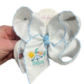Beach Babe Embroidered Hair Bow