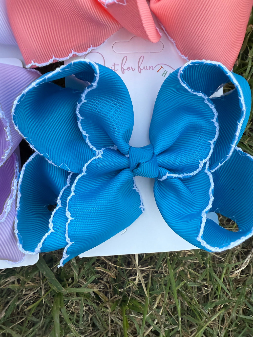 Tiny Fun Moonstitch Hair Bows (4in)
