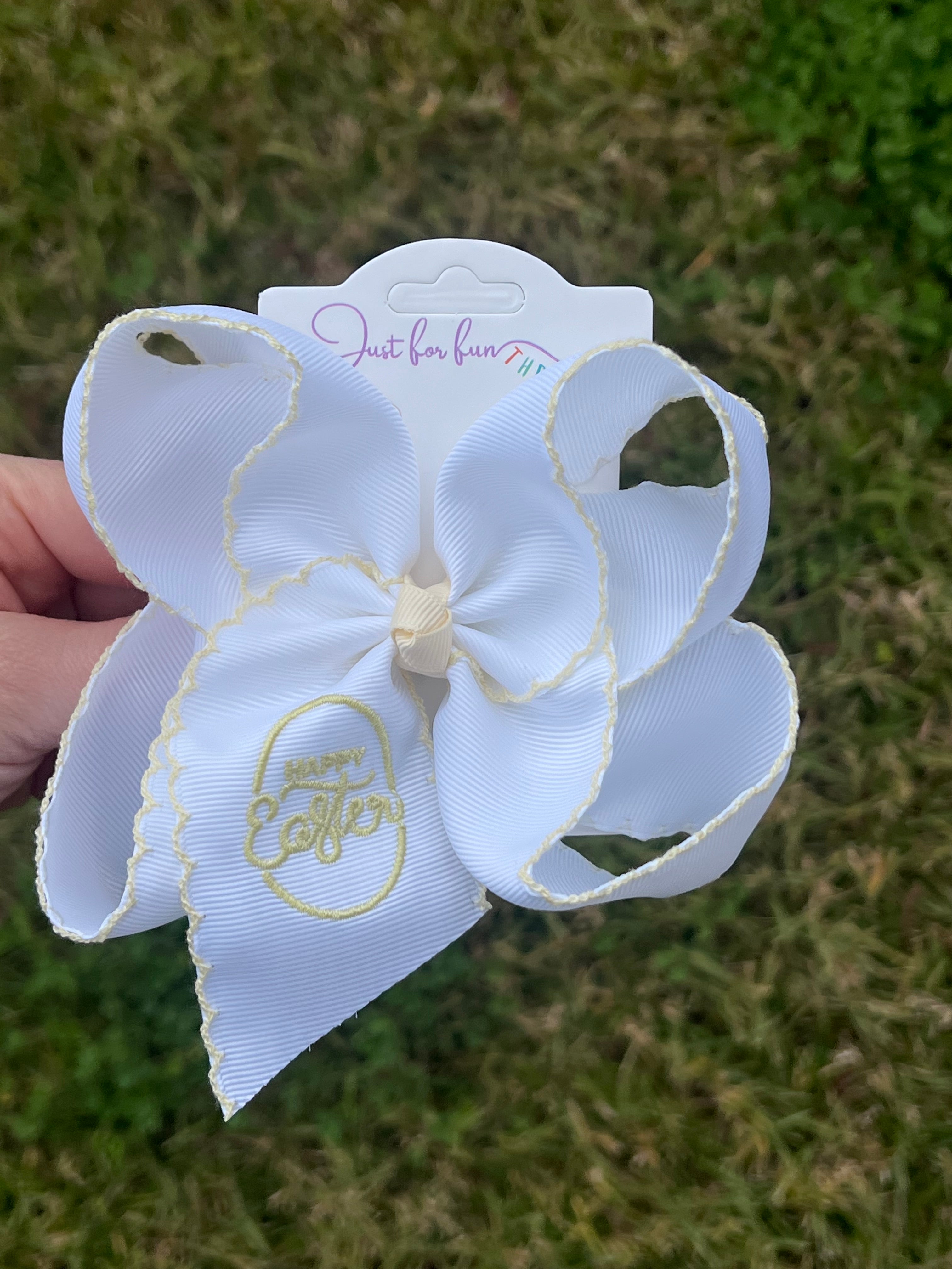Happy Easter Moonstitch Bow