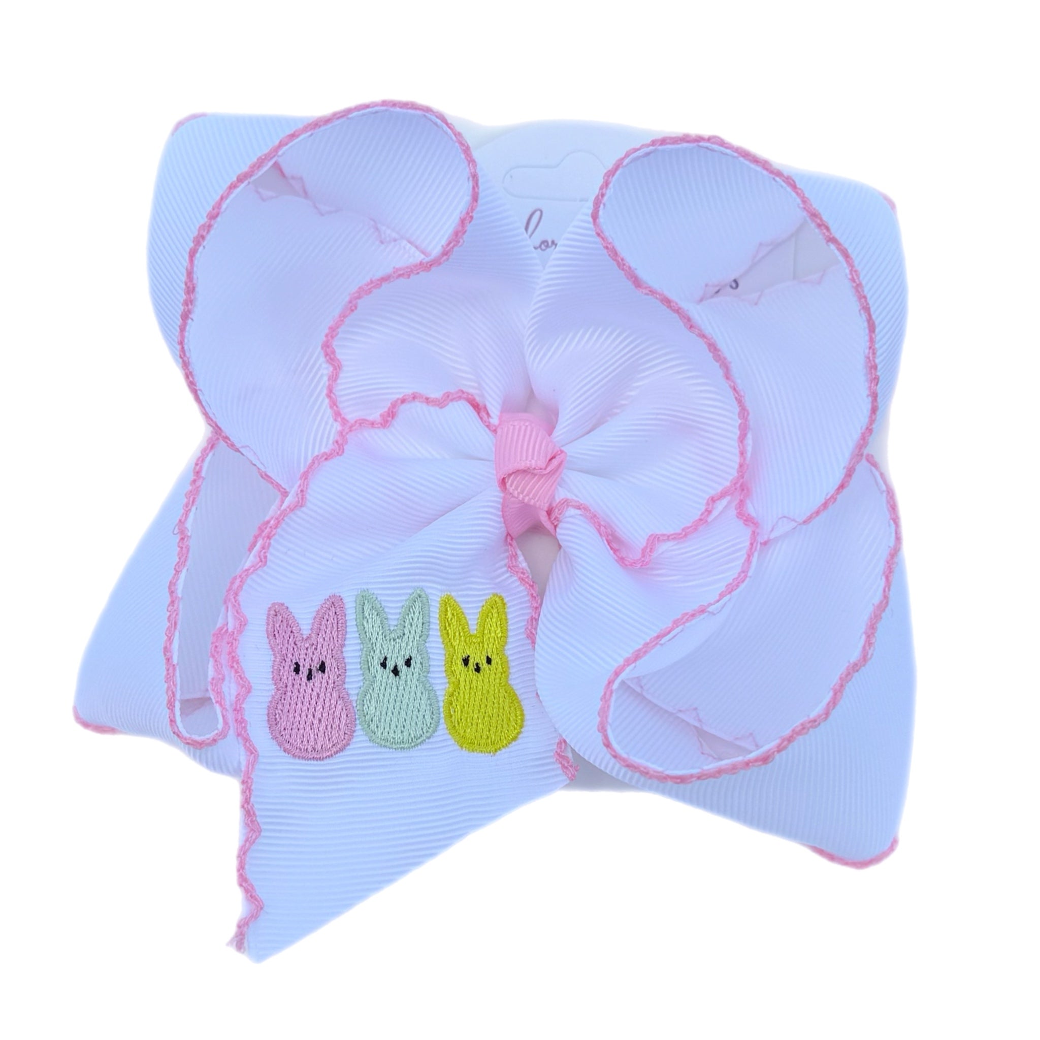 Peep Trio Embroidered Hair Bow