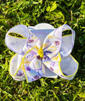 Glitter Purple & Yellow Football Hair Bow