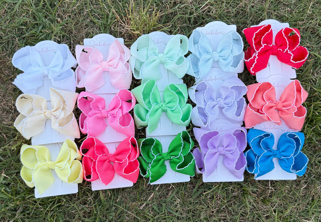 Tiny Fun Moonstitch Hair Bows (4in)