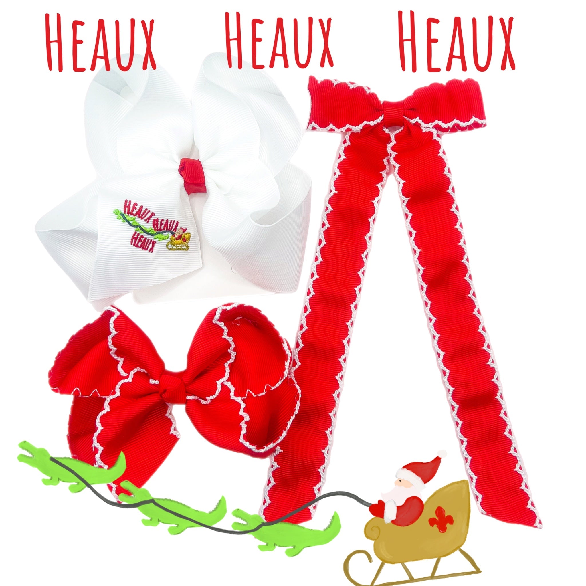 Heaux Heaux Heaux Embroidered Hair Bow