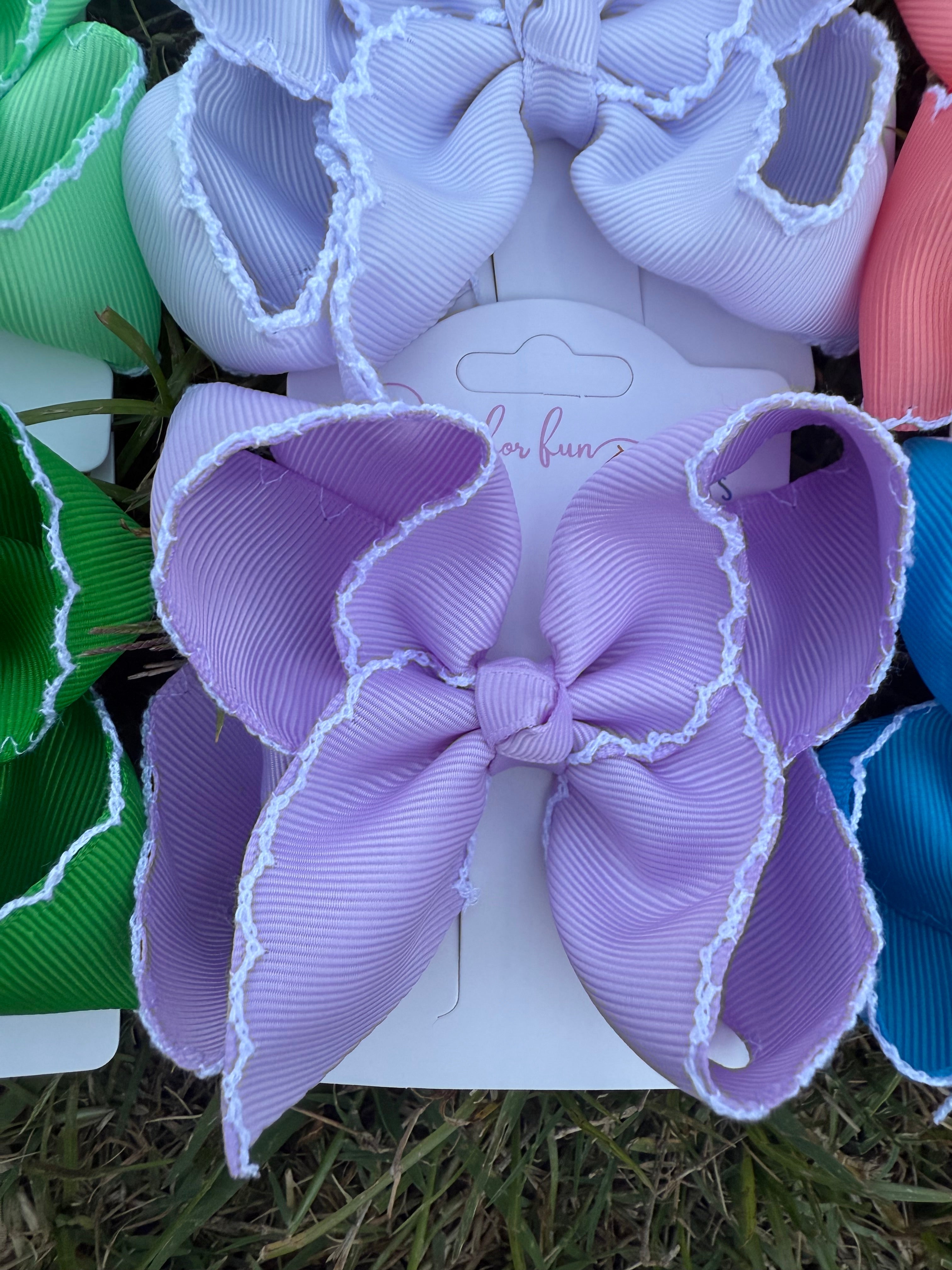 Tiny Fun Moonstitch Hair Bows (4in)
