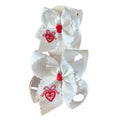 Scallop Heart Locket Embroidered Hair Bow
