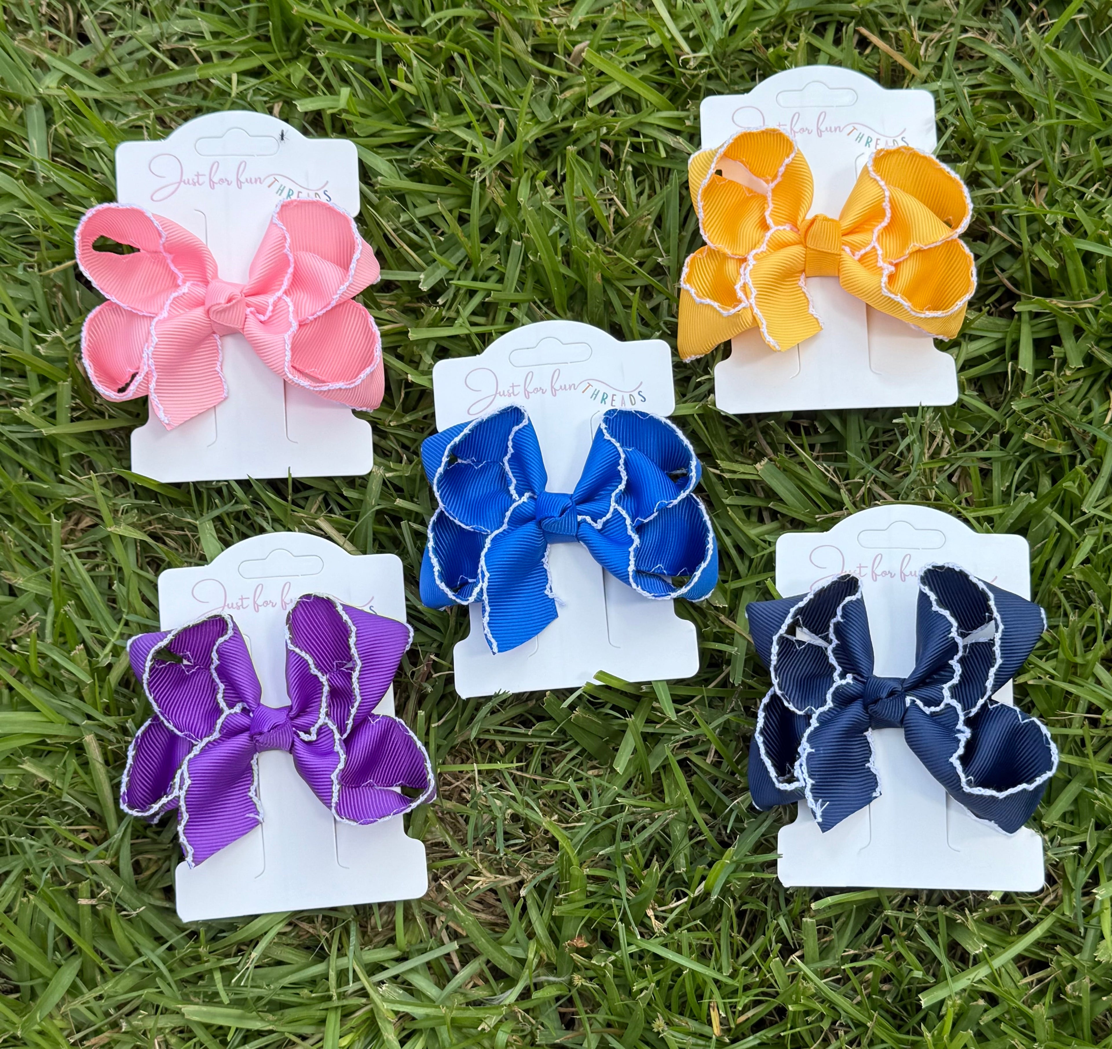 Tiny Fun Moonstitch Hair Bows (4in)