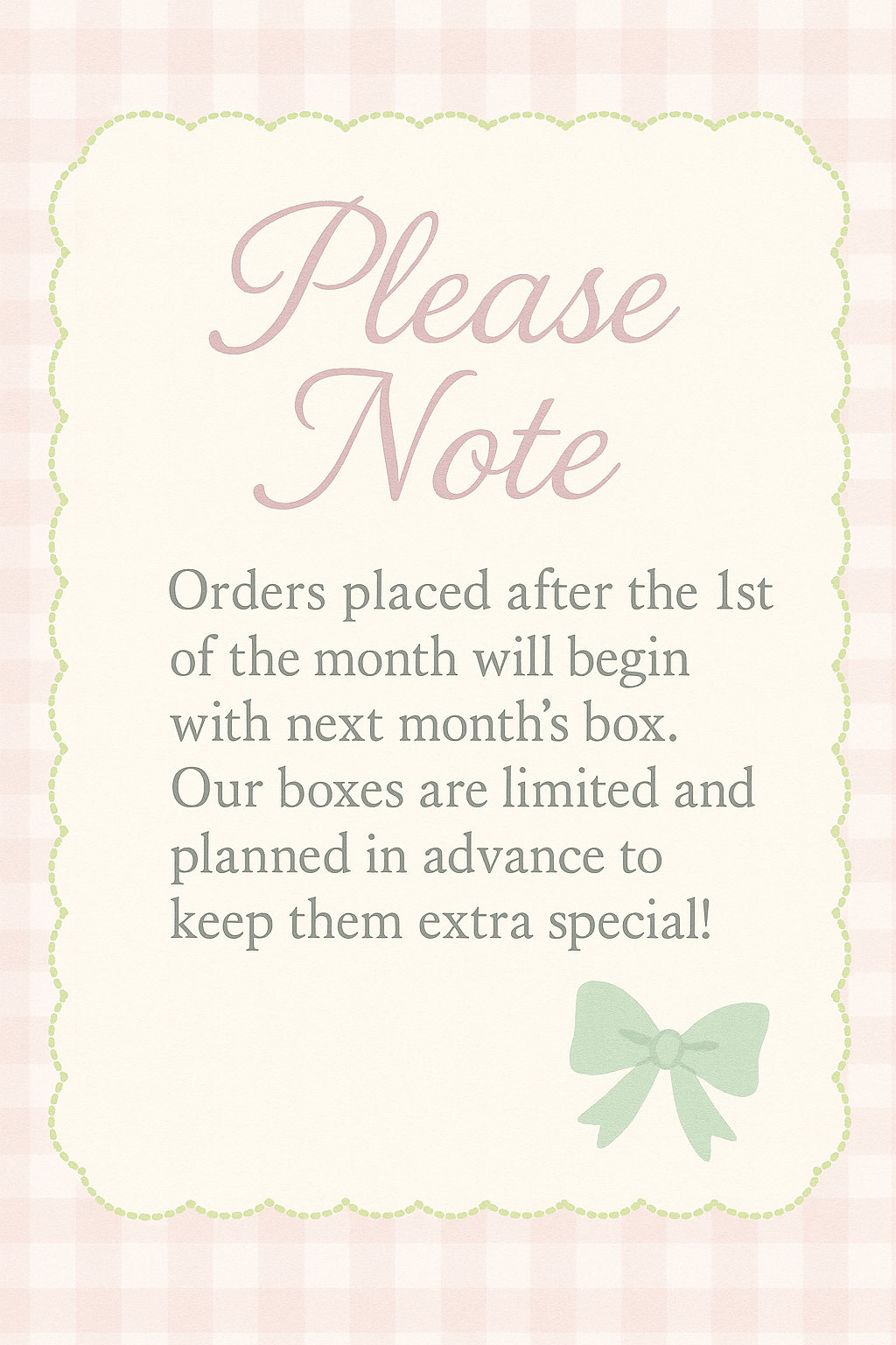 Monthly Bow Box