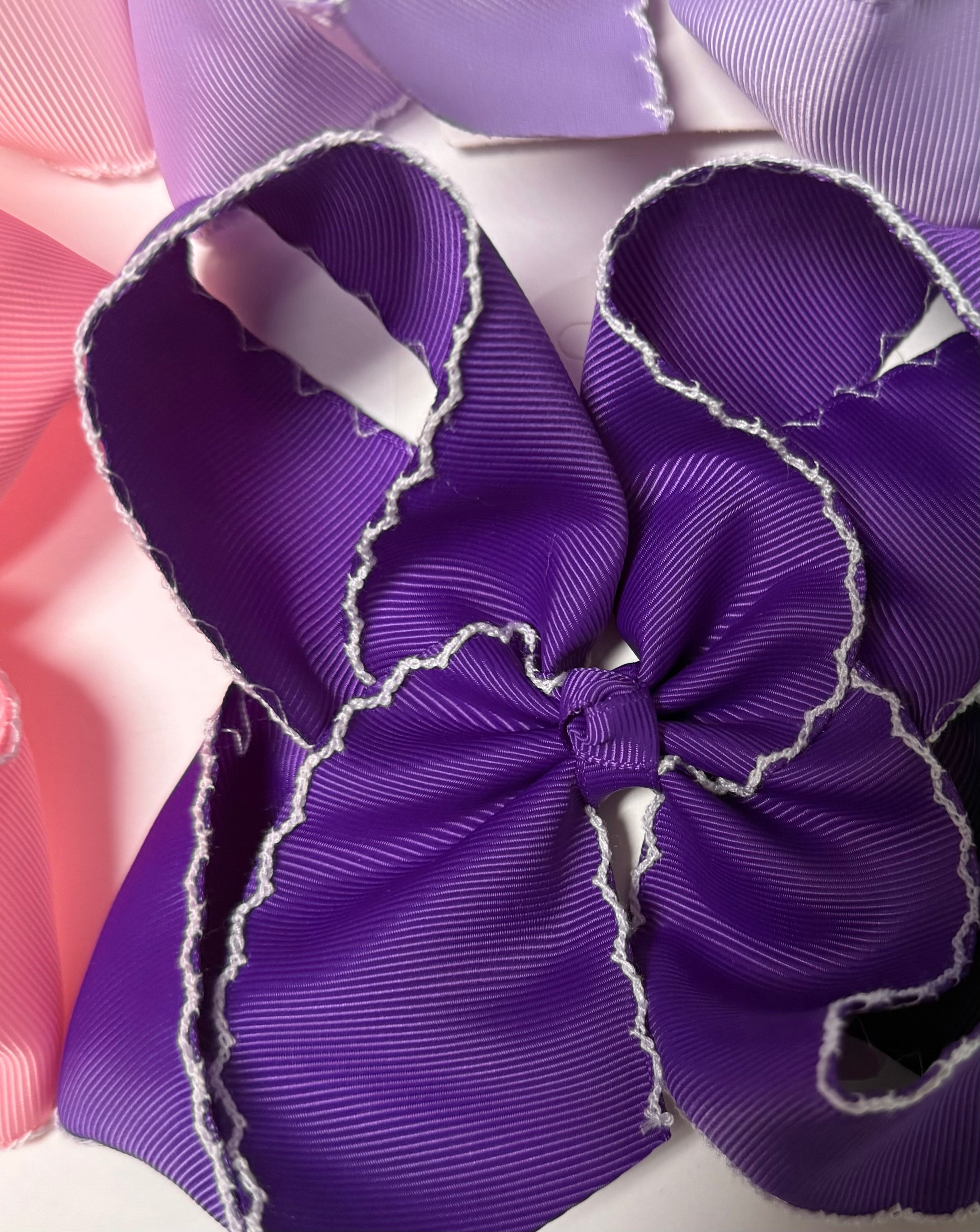 6 inch Moonstitch Bows (2 inch Ribbon)