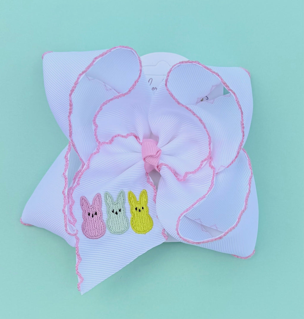 Peep Trio Embroidered Hair Bow