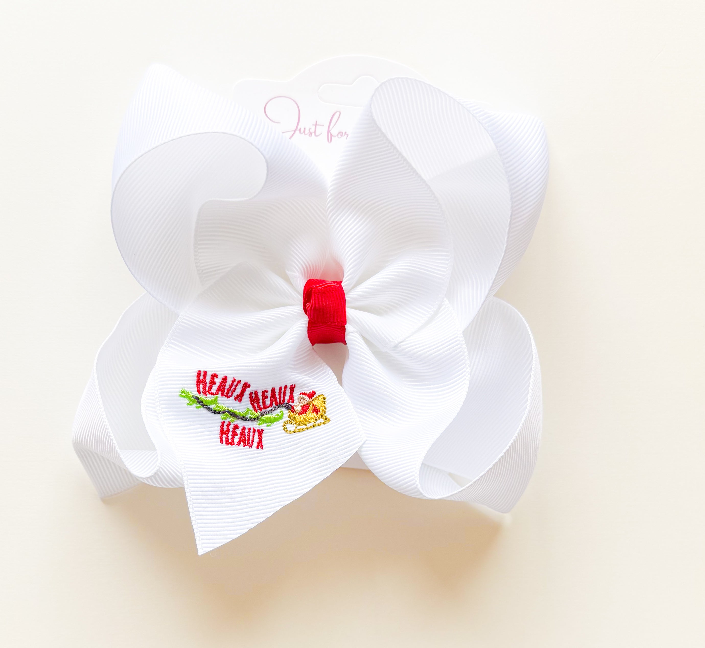 Heaux Heaux Heaux Embroidered Hair Bow