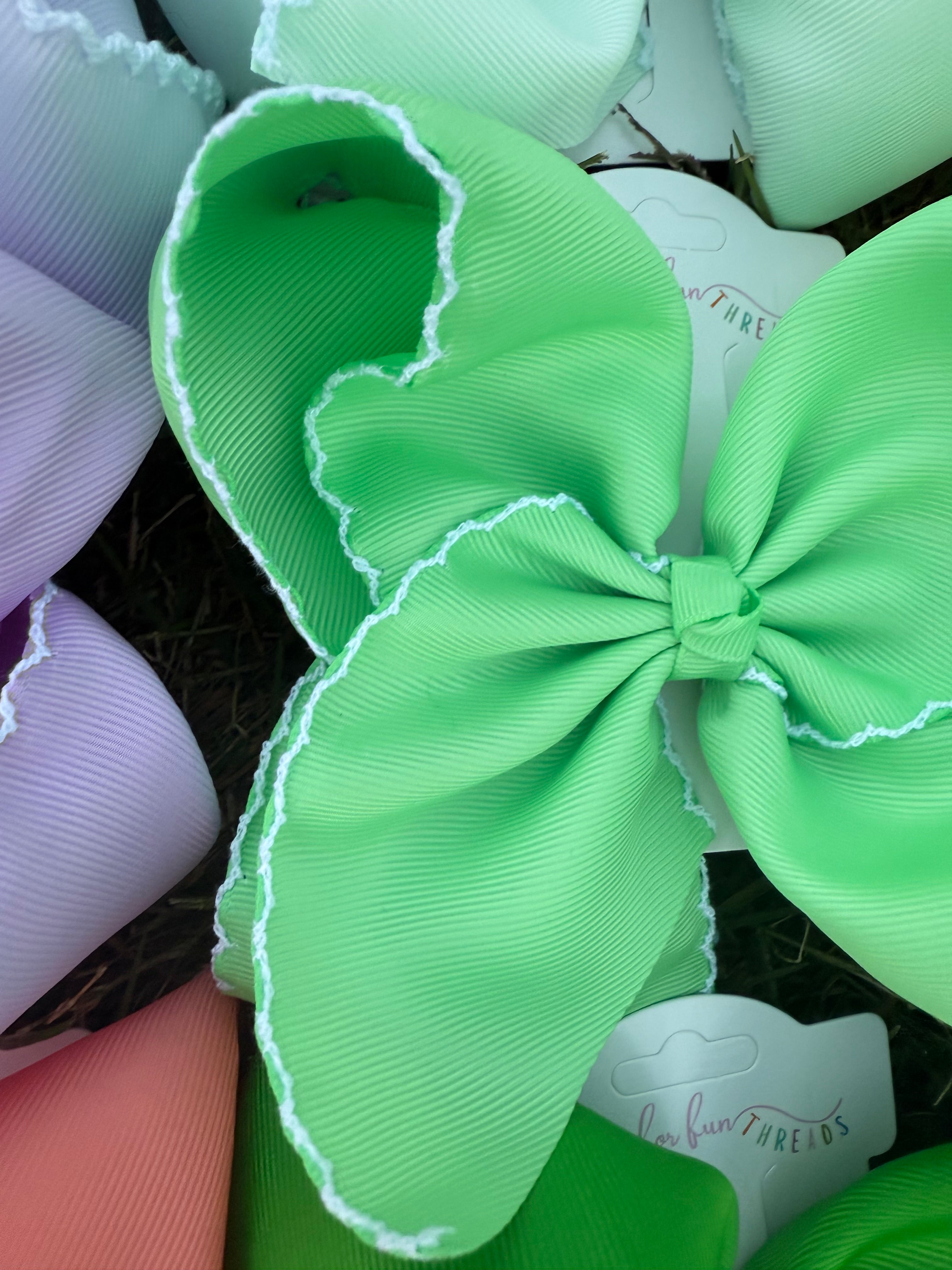Extra Fun Moonstitch Hair Bows (6in)