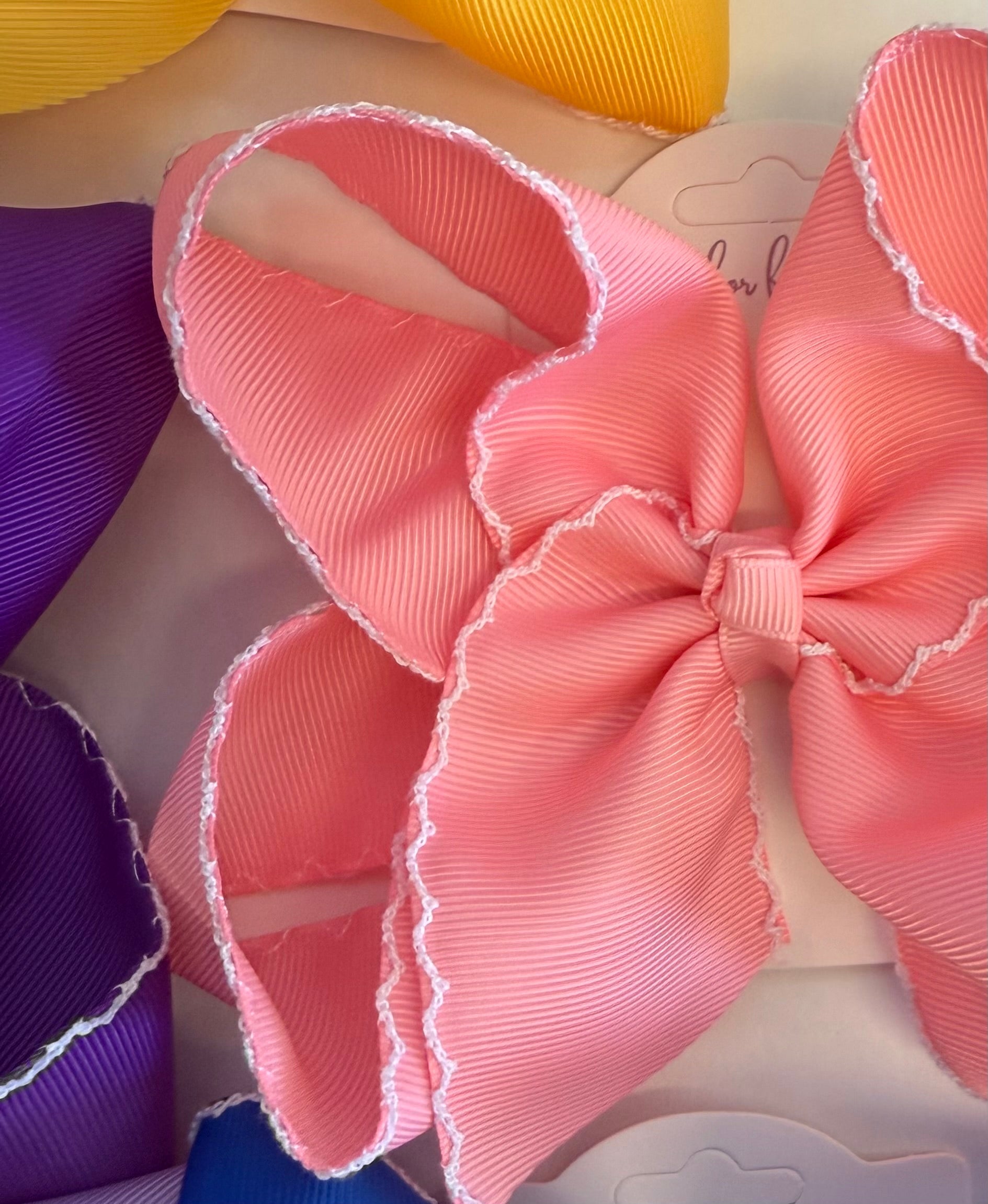 6 inch Moonstitch Bows (2 inch Ribbon)