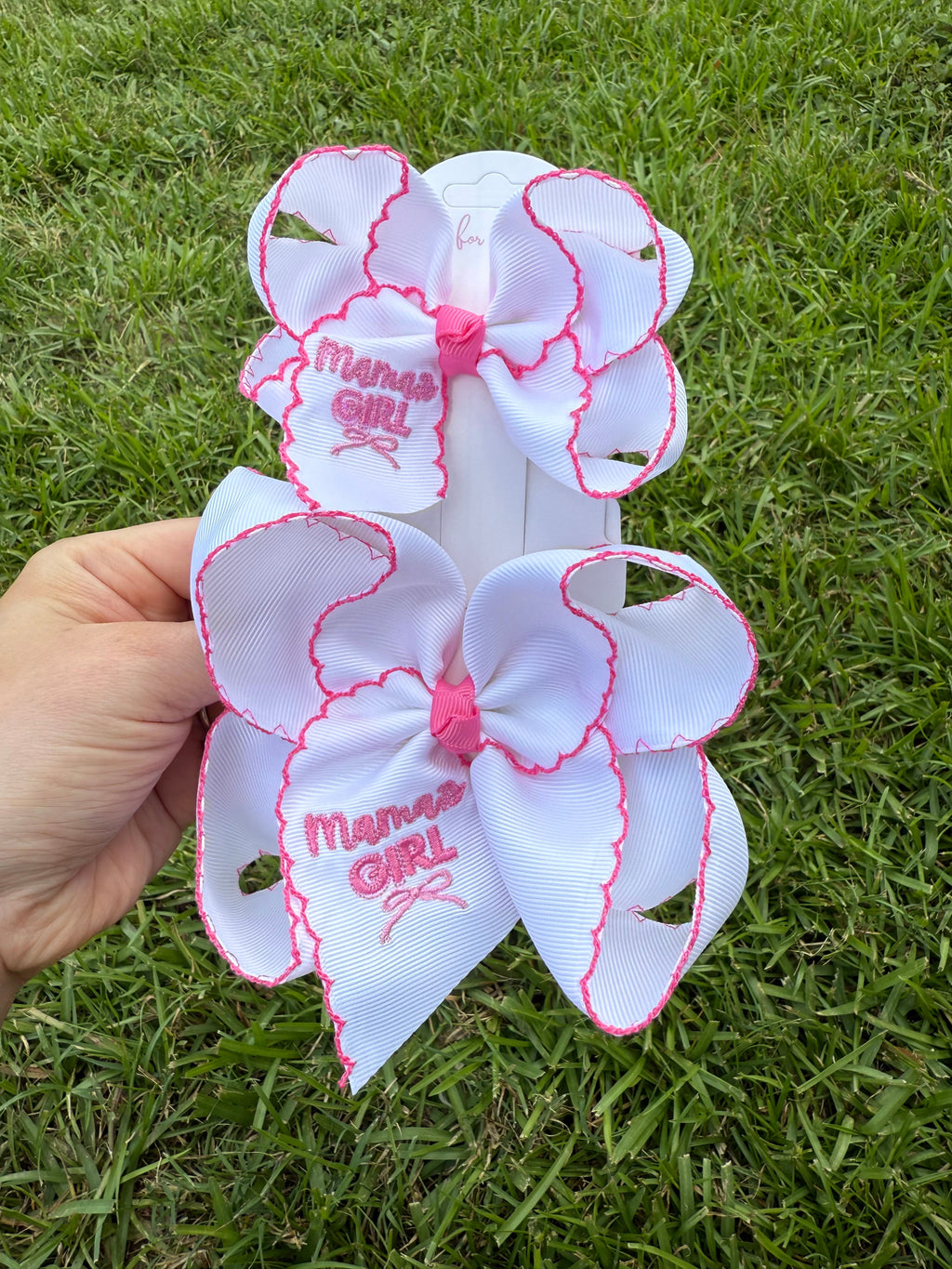 Mama’s Girl Embroidered Hair Bow