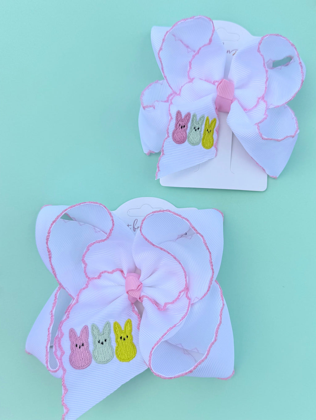 Peep Trio Embroidered Hair Bow