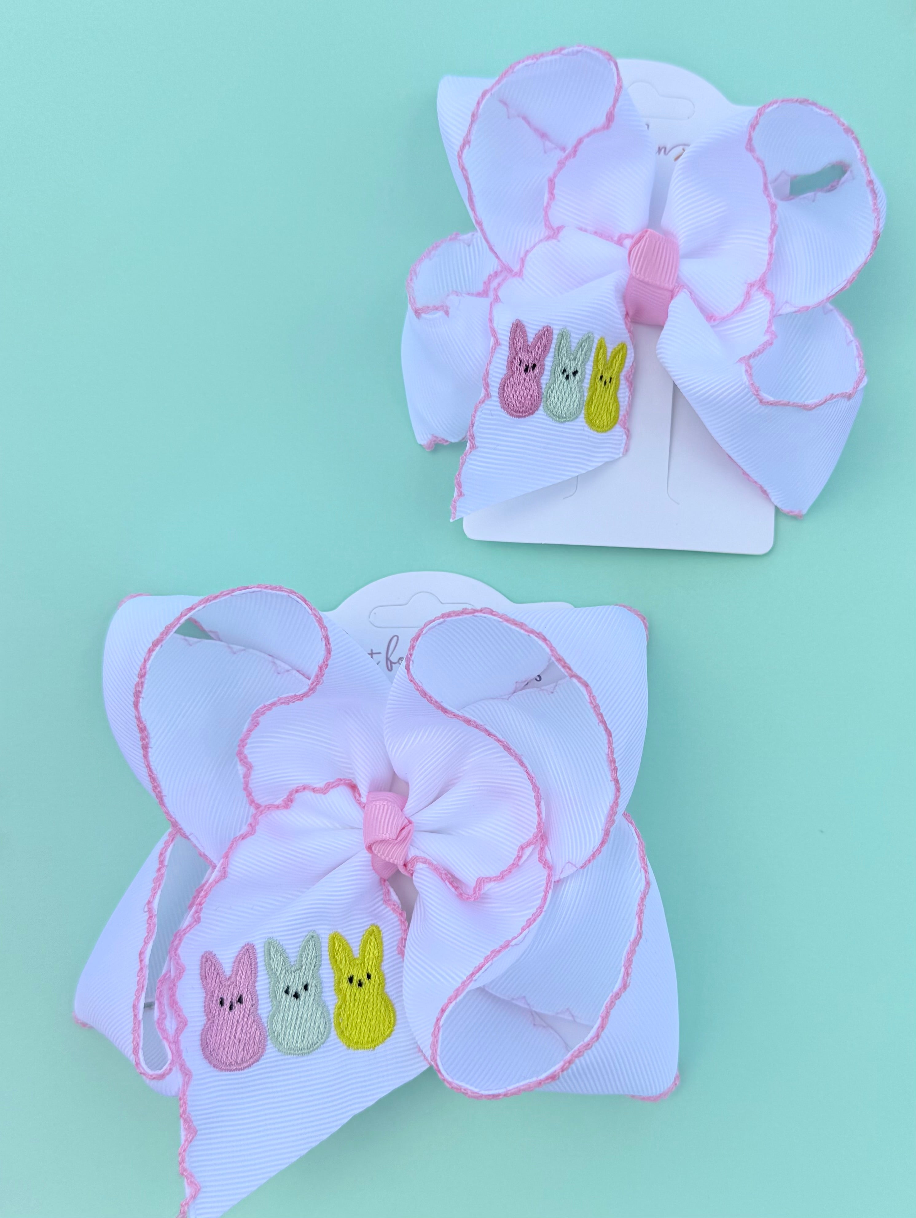 Peep Trio Embroidered Hair Bow