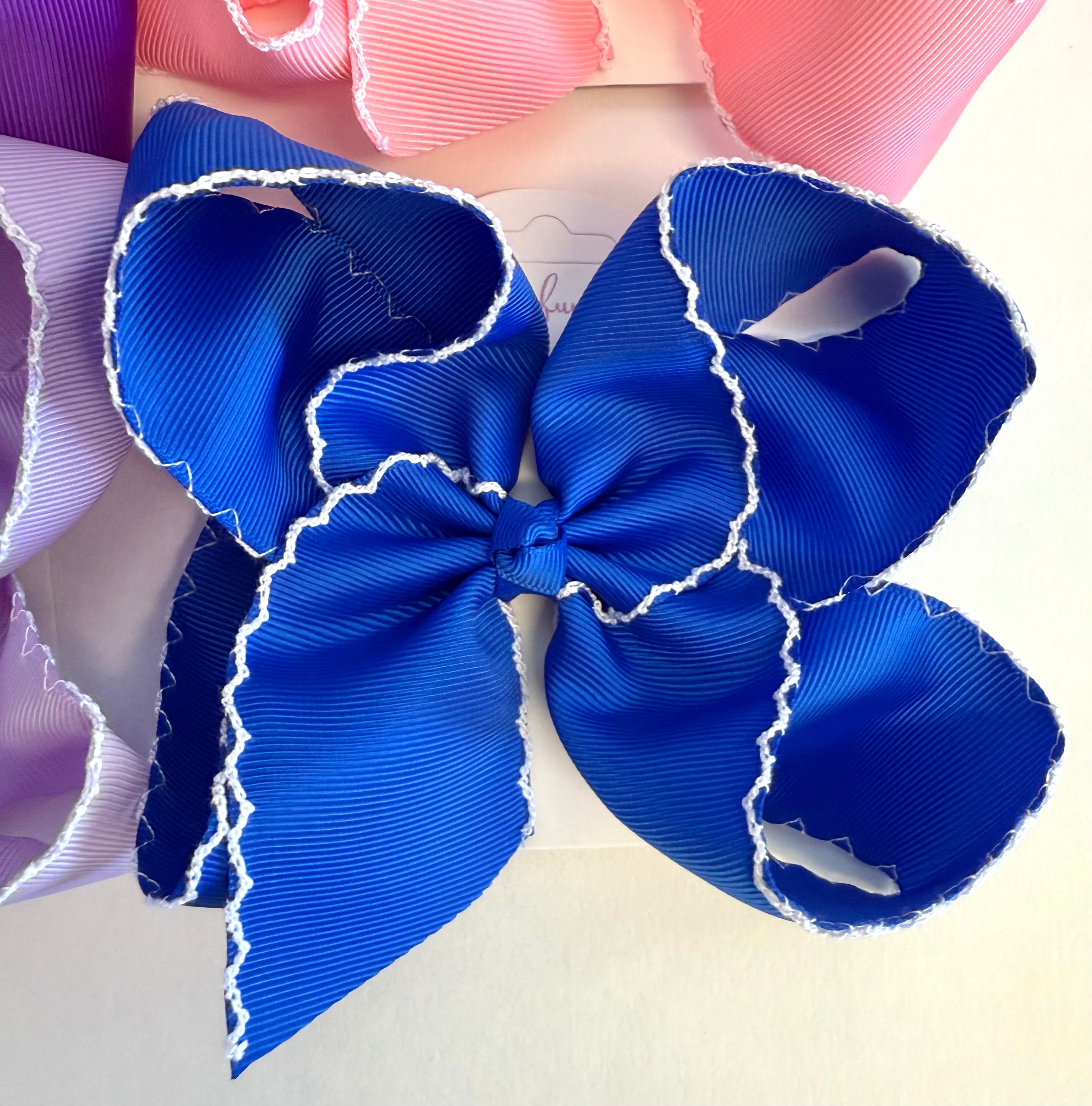 6 inch Moonstitch Bows (2 inch Ribbon)