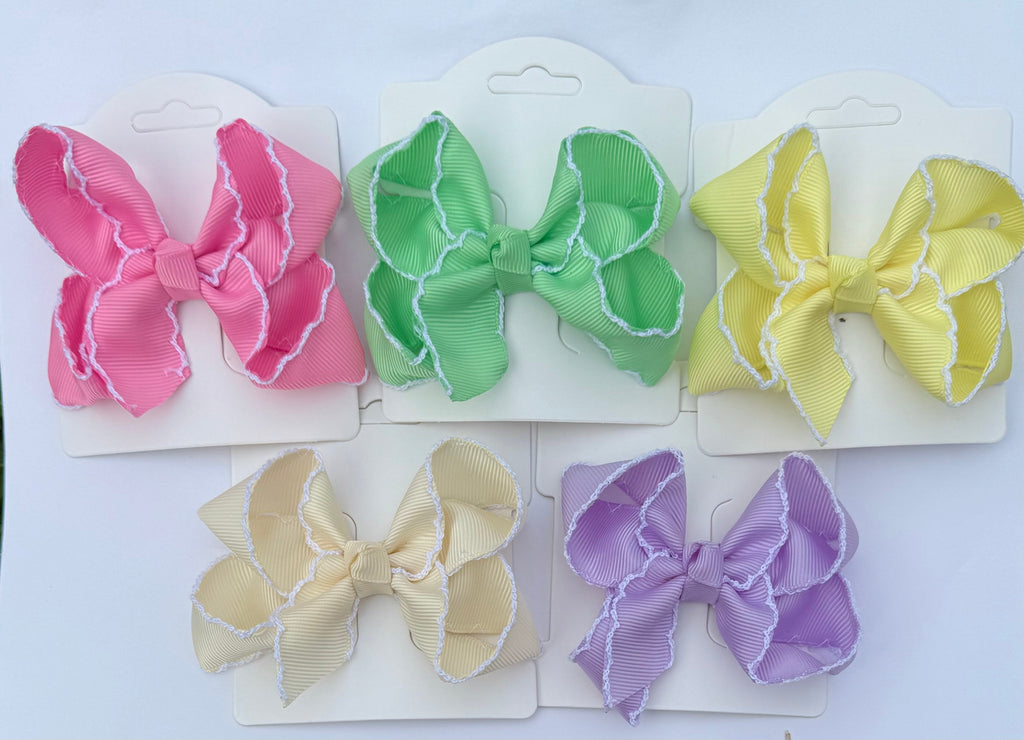 Tiny Fun Moonstitch Hair Bows (4in)
