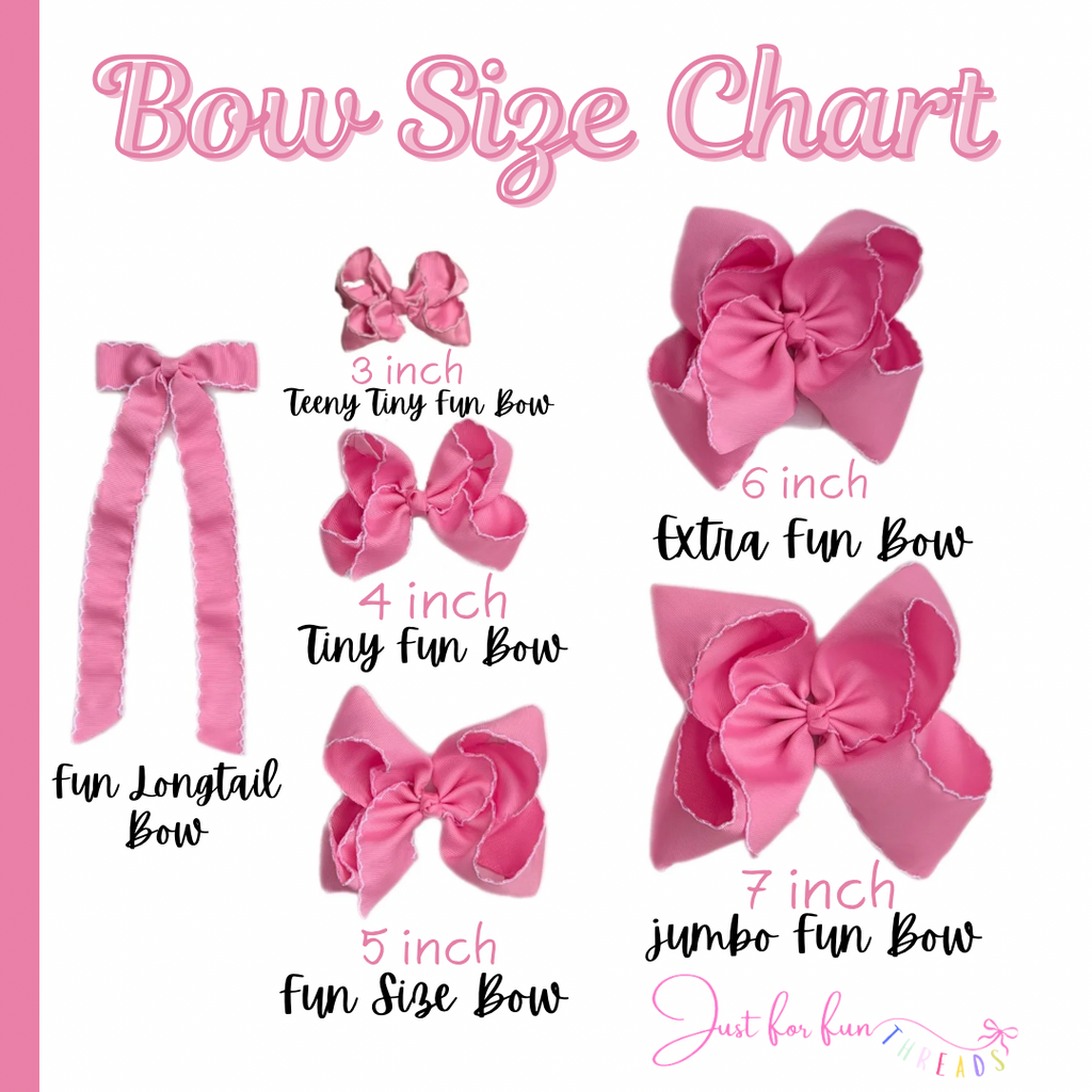 Jumbo Fun Solid Moonstitch Hair Bows (7in)